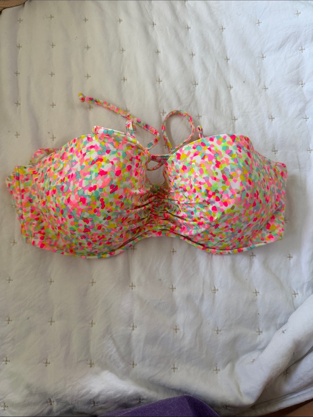 PINK Victoria's Secret Multicolor Confetti Bandeau Bikini Top